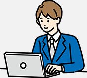 火災保険申請サポート担当者が書類作成してる絵